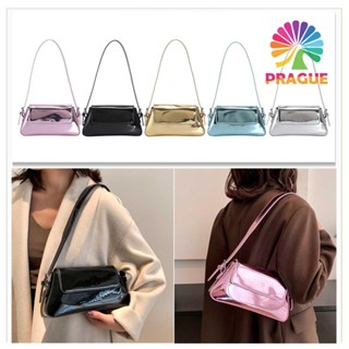กระเป๋าถือ กระเป๋าสะพายไหล่ หนัง PU ใบสั้น สีสันสดใส สําหรับสตรี [prague.th]