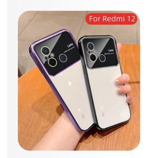 เคสโทรศัพท์มือถือแบบนิ่ม TPU ใส กันรอยเลนส์กล้อง ขนาดใหญ่ สําหรับ Redmi 12 12C 10 10C 10A 9C 4G 5G