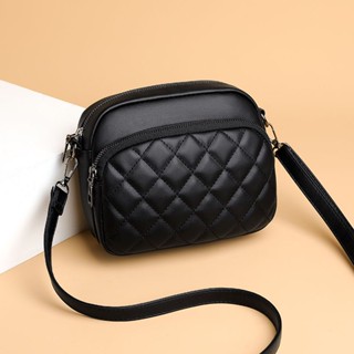 Ladies temperament small bag female 2023 new diamond lattice simple soft leather woman shoulder shoulder mini bag small fragrant wind