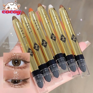 cocoy สินค้าใหม่มาใหม่!uhue Liquid Eyeliner Pen Puff Glitter Silver Brightening Lasting Non-smudge Waterproof Novice Slim Diamond Highlighter Lying Silkworm