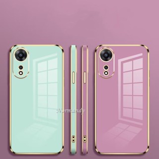 พร้อมส่ง เคสโทรศัพท์มือถือ ขอบตรง บางพิเศษ ป้องกันกล้อง หลากสี สําหรับ OPPO A58 4G A58 NFC 2023 OppoA58 4G