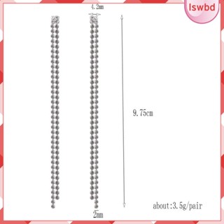 [lswbd] ต่างหูระย้า ห้อยพู่ยาว ประดับพลอยเทียม สไตล์พังก์ สําหรับงานพรอม งานแต่งงาน ปาร์ตี้