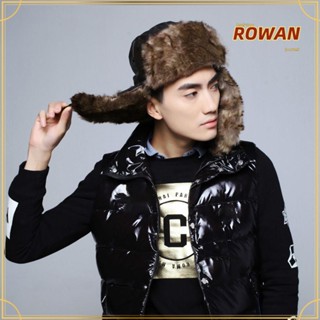 Rowans หมวกบักเกิล หนัง PU ป้องกันหู สีดํา สีน้ําตาล สําหรับล่าสัตว์ กลางแจ้ง