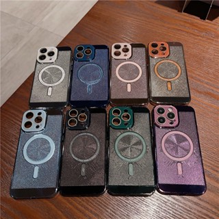 เคสโทรศัพท์มือถือ PC ชุบแม่เหล็ก กระจายความร้อน พร้อมฟิล์มเลนส์ สําหรับ iPhone 14 13 Pro Max Plus