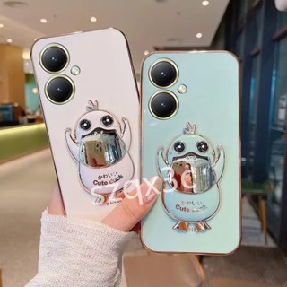 [พร้อมส่ง] เคสโทรศัพท์มือถือ TPU นิ่ม ลายการ์ตูนเป็ดน่ารัก พร้อมขาตั้ง สําหรับ VIVO V29 Y78 Y36 Y27 V27 V27e 5G 4G 2023 Y78