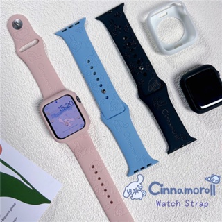 สายนาฬิกาข้อมือ แบบนิ่ม ลาย Cinnamoroll 3D แบบเปลี่ยน สําหรับ iWatch Ultra 49 มม. 38 มม.42 มม.41 มม. 45 มม.40 มม. 44 มม.