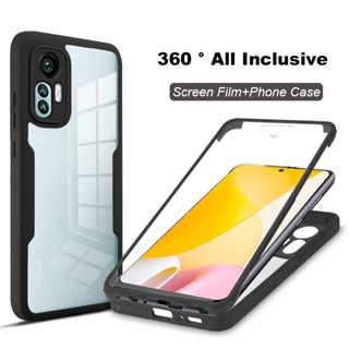 360 ° All Inclusive For Redmi Note 12 ProPlus note 10 11 10s 11s Pro 4G Transparent Built-in Screensaver Phone Case for redmi note11Tpro Note10s 11s UNBreak Back Cover