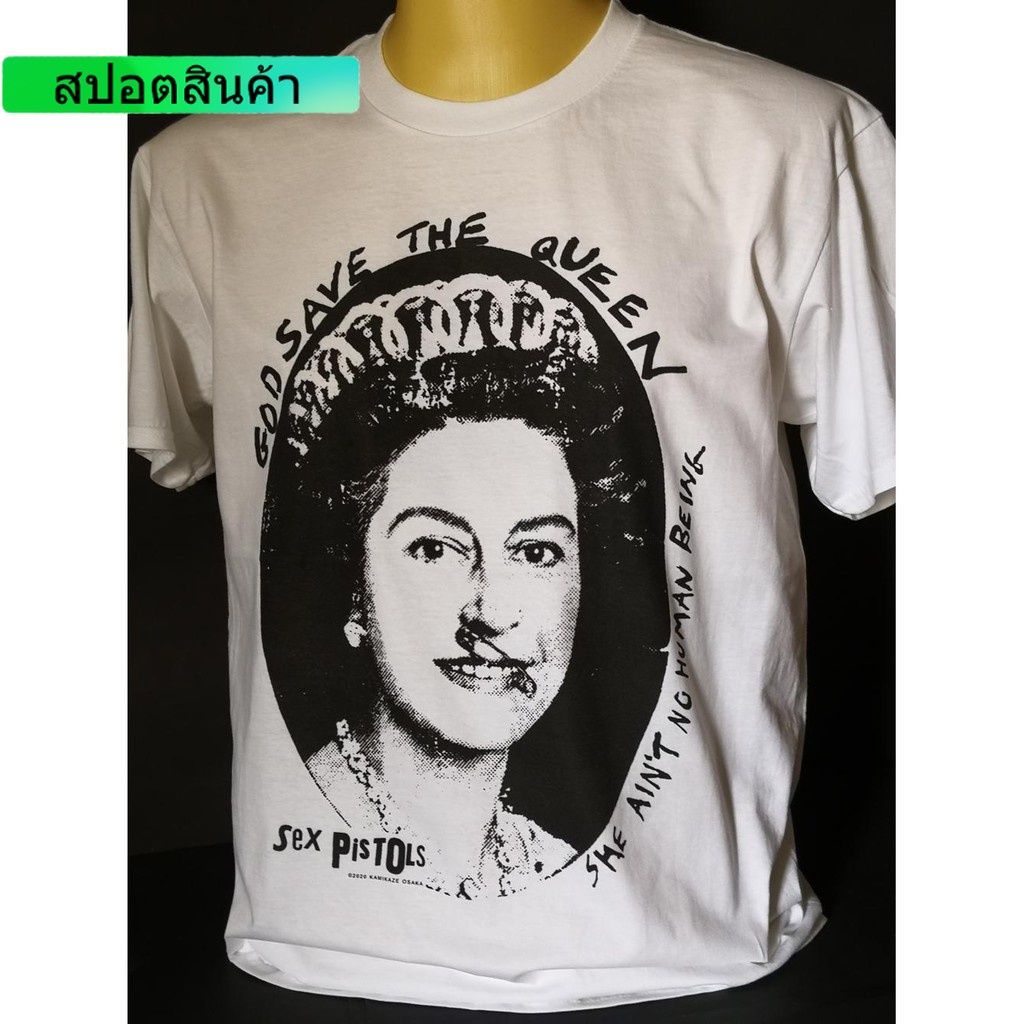 เสื้อวงนำเข้า Sex Pistols God Save the Queen Sid Vicious Johnny Rotten London Punk Rock Vintage T-Sh