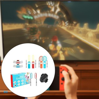 Win 10 in 1 ชุดอุปกรณ์เสริมกีฬา สายรัดข้อมือ เหมาะสําหรับ Switch Joy Con Handle Grip