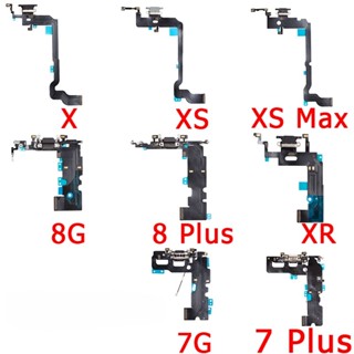 สายชาร์จ แบบยืดหยุ่น พร้อมไมโครโฟน สําหรับ iPhone 7 8 Plus XR XS max X