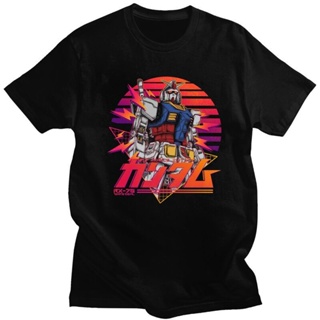 Retro Gundam RX-78 T Shirt Men Short Sleeve Cotton T-shirt Anime Mech Robot Manga Mecha Japan Harajuku Gunpla Tee F_03