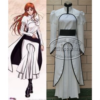 ชุดเดรสคอสเพลย์ การ์ตูนอนิเมะ Bleach Orihime Inoue Arrancar สีขาว สําหรับปาร์ตี้ฮาโลวีน 2022