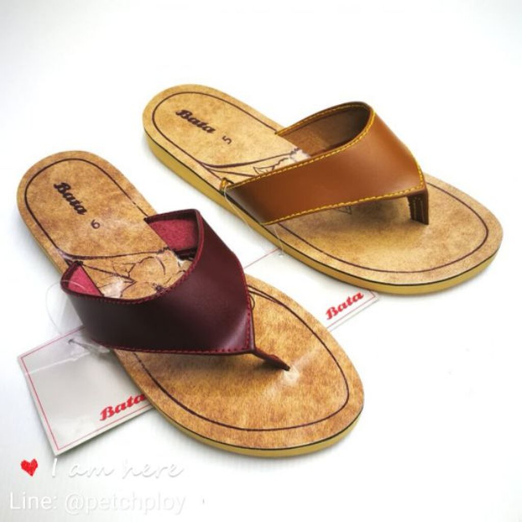 Bata รองเท้าบาจาหนังแท้ คีบเล็ก ผู้หญิง รุ่นดั้งเดิม เบอร์ 4-10 (37-42) รุ่น 575-5552, 575-8552