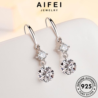 AIFEI JEWELRY ผู้หญิง เครื่องประดับ เงิน หวาน มอยส์ซาไนท์ไดมอนด์ แท้ เครื่องประดับ ต้นฉบับ ต่างหู 925 ห่วง เกาหลี ตุ้มหู หนีบ Silver แฟชั่น E481