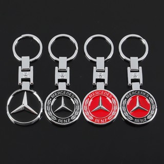 【พร้อมส่ง】พวงกุญแจโลหะ สองด้าน ลายโลโก้หูข้าวสาลี แฟชั่น สําหรับ Mercedes-Benz AMG