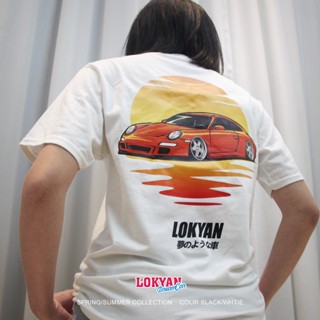 Attitude เสื้อยืด ลาย Porsche-themed sunset 911 Hellaflush 997