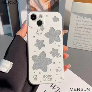 ✅/xr เคสโทรศัพท์มือถือแบบนิ่ม ใส กันกระแทก แต่งกลิตเตอร์ดาว สําหรับ Apple 11 pro 14pro plus7 xs8 1213max PERQ