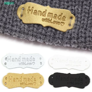 HB 50 ชิ้นแท็กหนังทําด้วยมือป้ายรักเย็บหัตถกรรม DIY แท็กถัก HY
