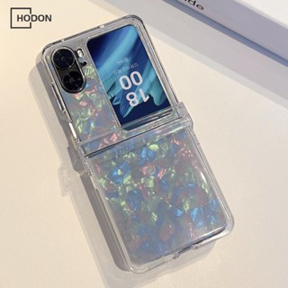 เคสโทรศัพท์มือถือแบบใส ฝาพับ พร้อมช่องใส่บัตร แฟชั่นเกาหลี สําหรับ oppo Find N2 Flip 5G 3in1 findn2flip