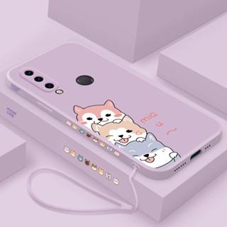 เคสโทรศัพท์มือถือ ซิลิโคน ลายการ์ตูนน่ารัก พร้อมสายคล้อง สําหรับ huawei y6p y7a y6 pro 2019 y6s y9 prime 2019 y9 2019 y9s