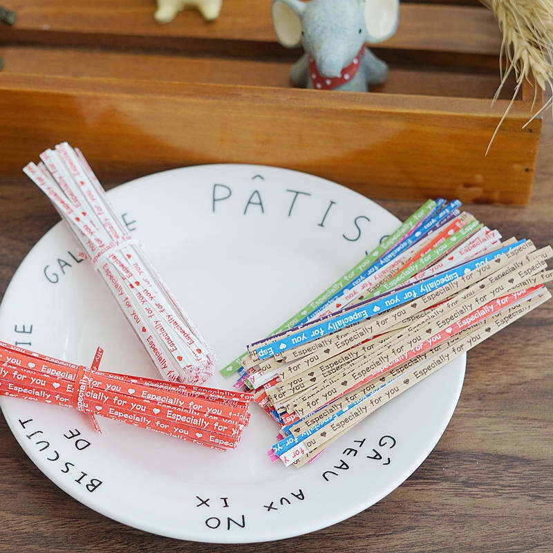 ลวดมัดปากถุงขนมลวดสี  แบบพลาสติก OPP และแบบกระดาษ ขนาด 9cm 10cm