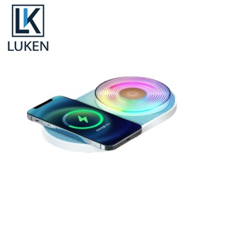 Luken 3-in-1 ที่ชาร์จไร้สาย รูปตุ๊กตา Pingguo Android 15W ชาร์จเร็ว อเนกประสงค์ IP