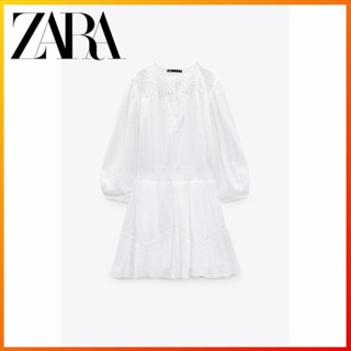 Zara ใหม่ ชุดเดรส ปักลาย TRF สําหรับผู้หญิง