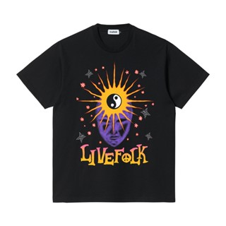 เสื้อยืดผ้าฝ้ายพิมพ์ลายLivefolk - Balance Black T-Shirt