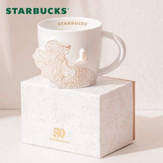 Starbucks แก้วน้ําเซรามิค ลายเทพีเทพีนูน ครบรอบ 50 ปี 355 มล. สําหรับออฟฟิศ