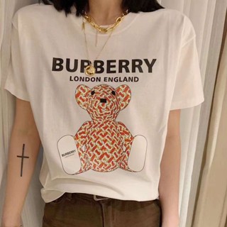 [Official]Burberry Little bear print T-shirt Short-sleeved t-shirt women men couples 2022 new summer sports tops