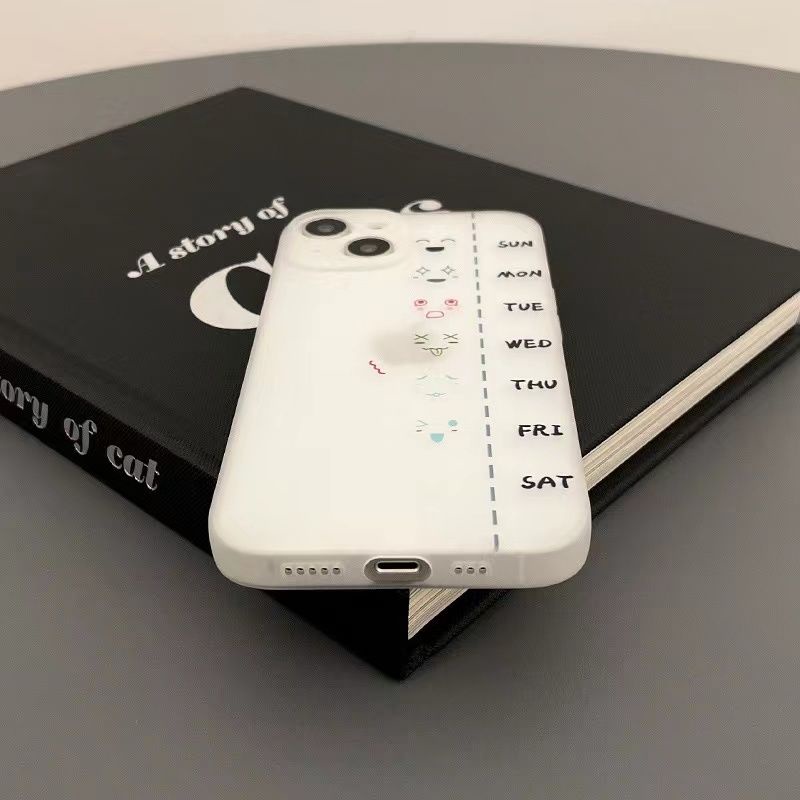 เคสซิลิโคน TPU แบบใส ลาย Week Moods สําหรับ iPhone 15 14 13 12 11 ProMax XS XR X 8 7 6 6S Plus 12 13