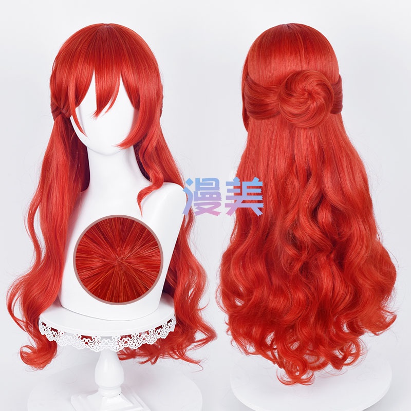 【Manmei】Honkai: Star Rail Himeko Cosplay Wig 66cm Long Red Curly Heat Resistant Synthetic Wigs ราคา ถูกที่สุด ดีลบีเคเค แกลเลอรีภาพที่ 2