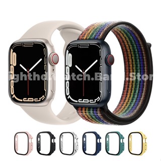 3 in 1 สายนาฬิกาข้อมือ และเคส สําหรับ Apple Watch Series 8 Ultra Pro 7 6 SE 5 4 3 2 1 ขนาด 49 มม. 41 มม. 45 มม. 44 มม. 42 มม. 40 มม. 38 มม.