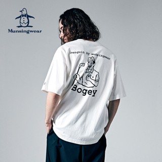 Munsingwear/wanxingwei เสื้อยืดแขนสั้นลําลอง ทรงหลวม ใส่สบาย แฟชั่นฤดูร้อน สําหรับผู้ชาย และผู้หญิง