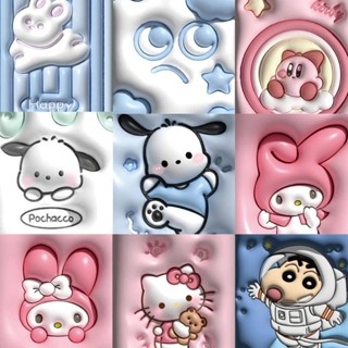 สติกเกอร์ ลายการ์ตูนอนิเมะ Sanrio Kawaii Mymelody Kuromi Pachacco Cinnamoroll Pom Pom Purin กันน้ํา สําหรับตกแต่งกระเป๋าเดินทาง แล็ปท็อป DIY 62 ชิ้น ต่อชุด