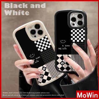 Mowin - เข้ากันได้สำหรับ เคสไอโฟน เคสไอโฟน11 เคส iphone 11 สำหรับ iPhone 14 Pro Max เคส iPhone เคส TPU นิ่มด้าน สีดำสีเบจ กันกระแทกป้องกันกล้องยิ้มตาหมากรุกเข้ากันได้กับ iPhone 13 Pro max 12 Pro Max 11 xr xs max 7Plus