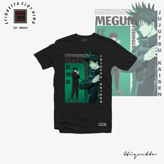 พร้อมส่ง Anime Shirt - ETQTCo. - Jujutsu Kaisen - Megumi Fushiguro Front Print การเปิดตัวผลิตภัณฑ์ใหม่ T-shirt