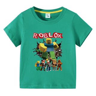 Roblox เสื้อยืด เสื้อผ้าเด็ก เวอร์ชั่นเกาหลี ฤดูร้อน แขนสั้น เด็กผู้ชาย และเด็กผู้หญิง