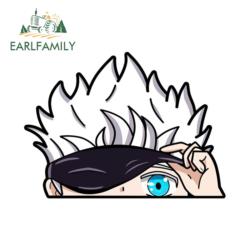EARLFAMILY 13 ซม.สําหรับ Jujutsu Kaisen Peeker สติกเกอร์รถประตูรถกระจกกันน้ํา Scratch-Proof ประตูรถ Protector