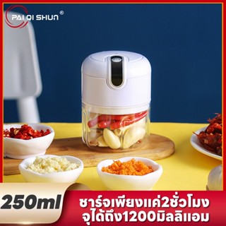 เครื่องบดสับไร้สาย เครื่องปั่นกระเทียม มินิไร้สาย USB เครื่องบดพริก ที่บดกระเทียม ขนาดมินิและพกพา 100ml/250ml