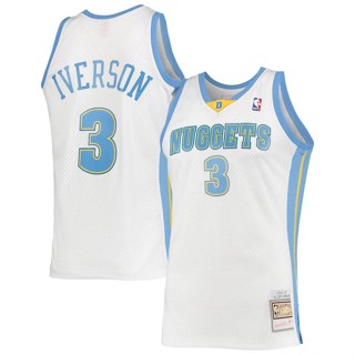 เสื้อกีฬาบาสเก็ตบอล ลายทีมชาติเนมเวน เอเวอร์สัน GP1 2006-2007 NBA Allen Iverson Denver Nuggets สไตล์เรโทร พลัสไซซ์ สําหรับผู้ชาย และผู้หญิง PG1