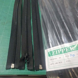 ซิปไนล่อนเบอร์ 5 ซิป ZIPPER ยาว70 เซนติเมตร อย่างดีรูดลื่น แบบโหล(12)  แบบมัด(100)