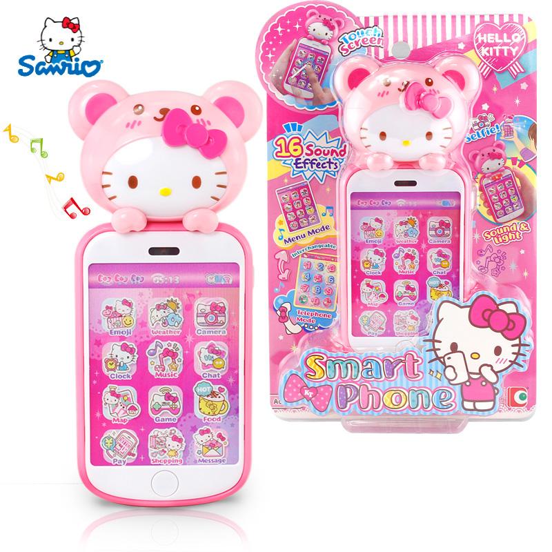 SANRIO โทรศัพท์มือถือจําลอง หน้าจอสัมผัส ลาย Hello Kitty เหมาะกับของขวัญ ของเล่นเสริมการเรียนรู้ สําหรับเด็กผู้หญิง