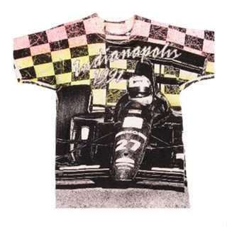 เสื้อยืดแขนสั้น คอกลม พิมพ์ลาย VINTAGE RACING ALL OVER PRINT FORMULA 1 F1 ONE INDIANAPOLIS 1992 สําหรับผู้ชาย