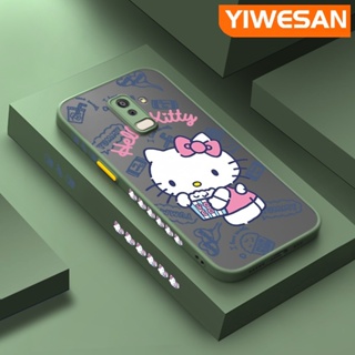 สําหรับ Samsung galaxy J8 2018 เคส Hello Kitty บาง ฝ้า ใส แข็ง ขอบสี่เหลี่ยม กันกระแทก รูปแบบ ซิลิโคน ป้องกัน เคสนิ่ม