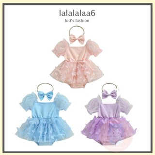 Laa6 ชุดรอมเปอร์แขนกุด ลายผีเสื้อ สําหรับเด็กผู้หญิง