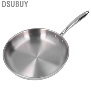 Dsubuy Stainless Steel Frying Pan  Thickened Uncoated Skillet Widely Used for Searing