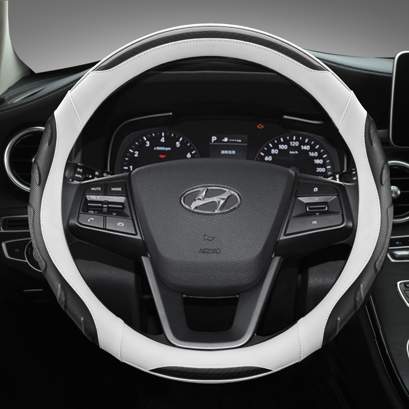 พวงมาลัยรถ 38 ซม.สําหรับ Hyundai i30 Creta Tucson ix35 Solaris Elantra Santa Fe Kona i40 Palisade อุ