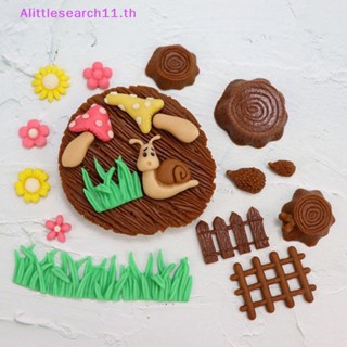 Alittlesearch11 แม่พิมพ์ซิลิโคนเรซิ่น รูปเห็ด และหอยทาก สําหรับทําเค้ก ฟองดองท์ ขนมหวาน TH
