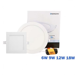 อุปกรณ์ไฟ ไฟดาวน์ไลท์ โคมดาวน์ไลท์ พาเนล Navigate รุ่น Downlight Panel LED 3W 7W 9W 12W 18W ทรงกลม โคมไฟ ไฟส่องป้าย